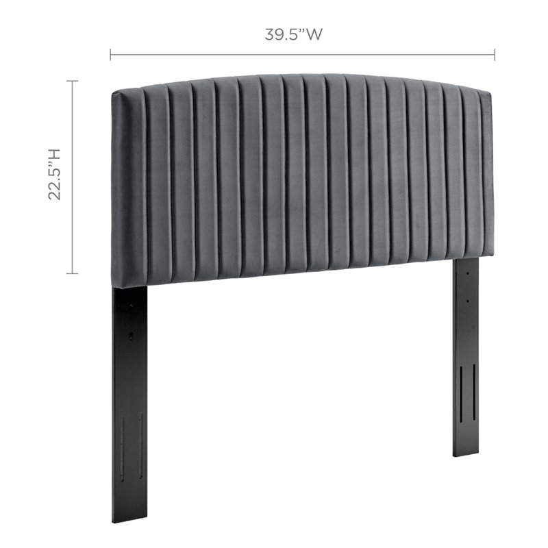 Modway Rebecca Modern Performance Velvet Twin Headboard in Charcoal