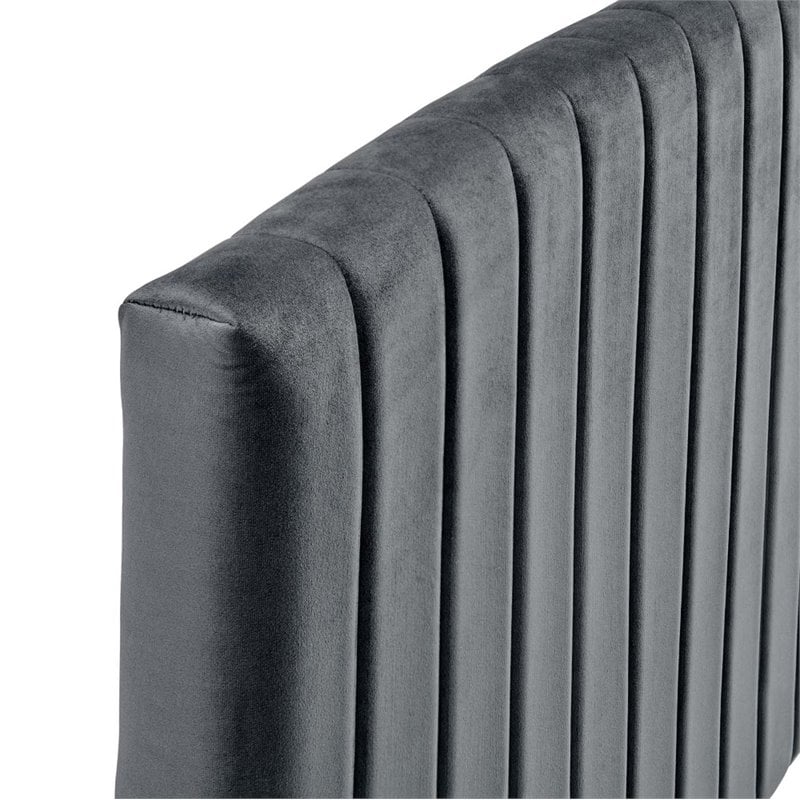 Modway Rebecca Modern Performance Velvet Full/Queen Headboard in Charcoal