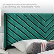 Modway Alyson Angular Channel Tufted Velvet Twin Headboard in Teal Blue