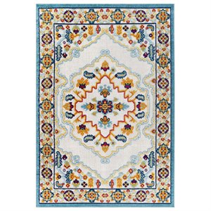 modway reflect ansel floral persian medallion area rug