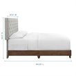 Modway Rhiannon Diamond Tufted Upholstered Fabric Wood Queen Bed in Walnut/Beige