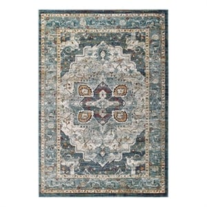 Modway Tribute 94.5x122&quot Diantha Floral Medallion Rug in Multi-Color