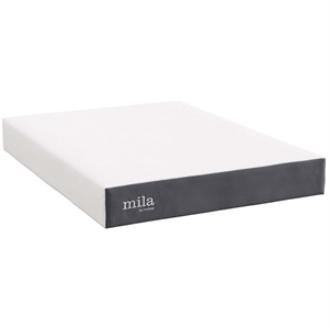 Modway Mila 10&quot Queen Modern Style Memory Foam Mattress in Gray Finish