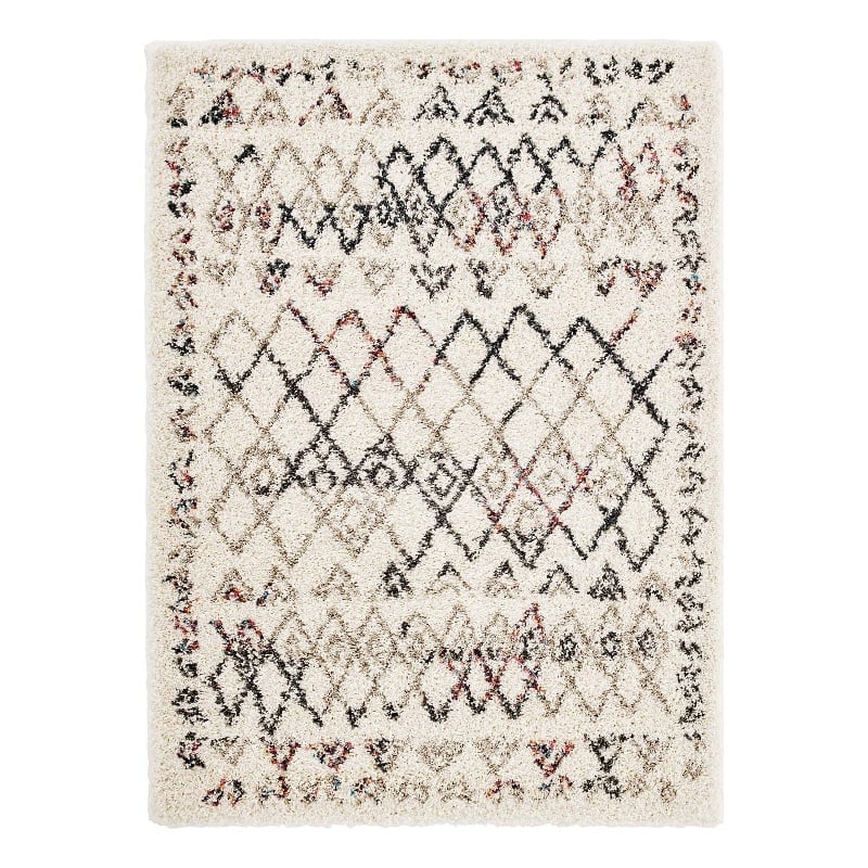 Modway Skadi Polypropylene Rainbow Diamond Shag Area Rug in Multi-Color ...