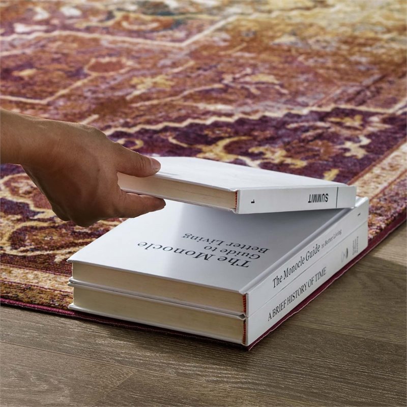 Modway Success Kaede Vintage Floral Medallion Area Rug in Multi-Color