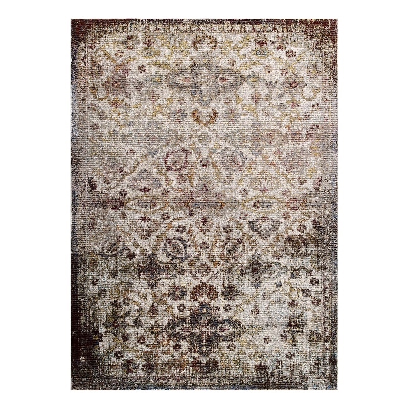 Modway Success Kaede Vintage Floral Moroccan Trellis Area Rug in Multi-Color