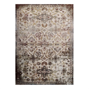 Modway Success 94.5x122&quot Kaede Floral Moroccan Trellis Area Rug in Multi-Color