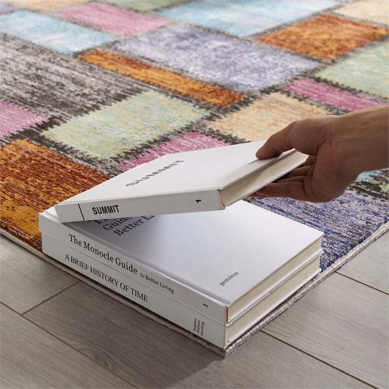 Modway Success Nyssa Abstract Geometric Mosaic Area Rug in Multicolored