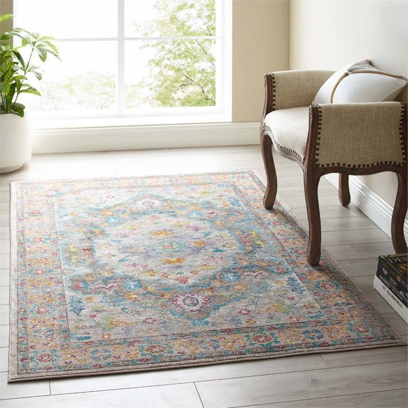 Modway Success Anisah Floral Medallion Rug in Multi-Color