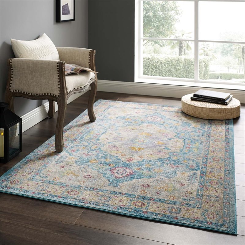 Modway Success Anisah Floral Medallion Rug in Multi-Color