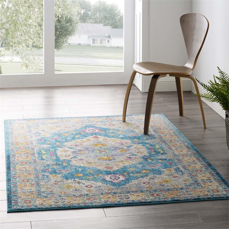 Modway Success Anisah Floral Medallion Rug in Multi-Color