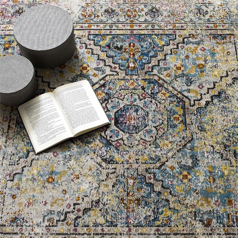 Modway Success Jacinda Floral Medallion Area Rug in Multi-Color