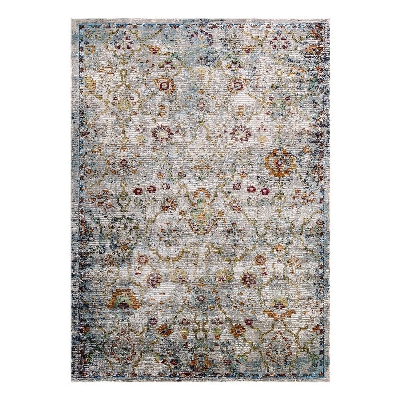Modway Success Manuka Vintage Floral Lattice Area Rug in Multi-Color