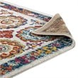 Modway Entourage Odile Floral Moroccan Trellis Area Rug in Ivory/Blue/Red/Orange