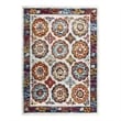 Modway Entourage Odile Floral Moroccan Trellis Area Rug in Ivory/Blue/Red/Orange