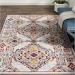Modway Entourage Khalida Floral Lattice Area Rug in Ivory/Blue/Orange/Yellow/Red