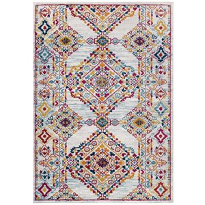 modway entourage khalida vintage floral lattice area rug