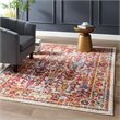 Modway Entourage Jessa Floral Lattice Area Rug in Ivory/Blue/Orange/Yellow/Red
