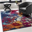 Modway Entourage Foliage Polypropylene Area Rug in Blue/Orange/Yellow/Red