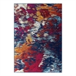 Modway Entourage Foliage Polypropylene Area Rug in Blue/Orange/Yellow/Red