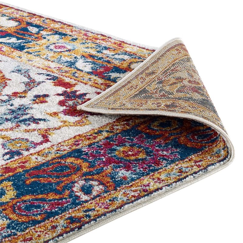 Modway Entourage Samira Vintage Floral Medallion Area Rug in Multi-Color