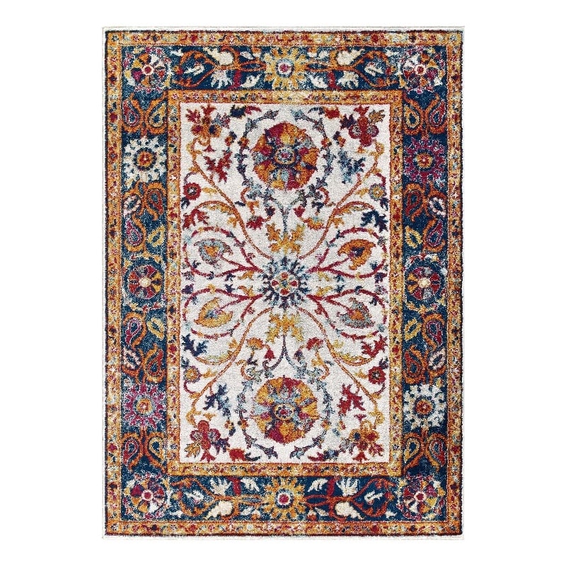 Modway Entourage Samira Vintage Floral Medallion Area Rug in Multi-Color
