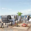 Modway Riverside 4-Piece Outdoor Patio Aluminum Set - Gray/Charcoal