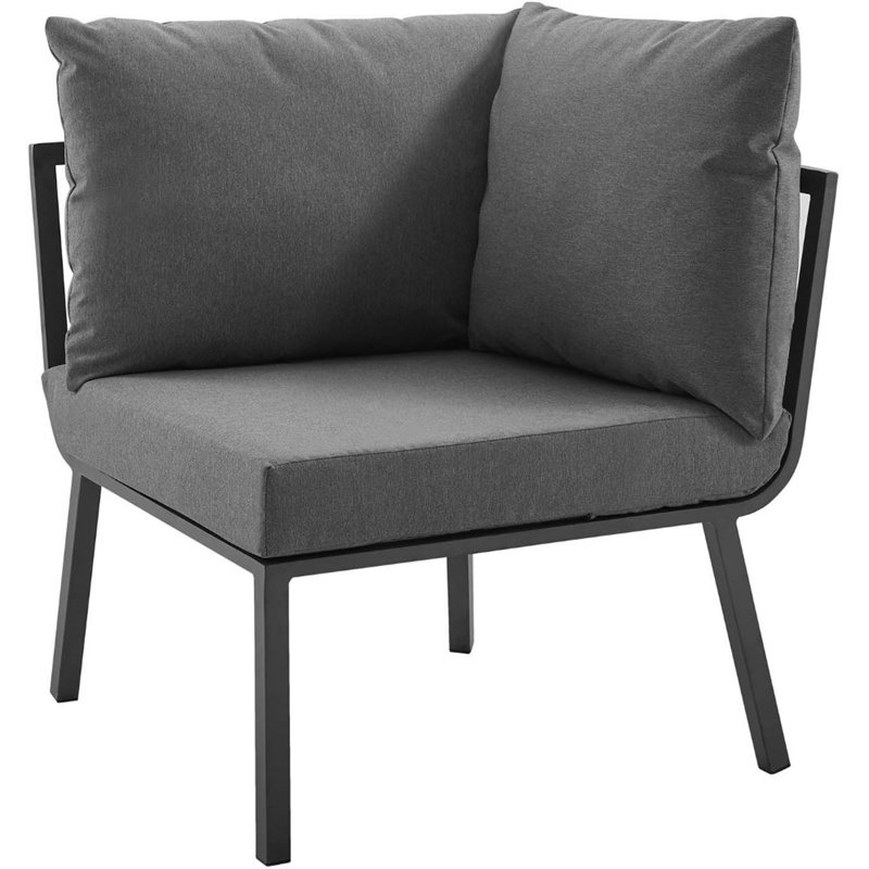 Modway Riverside 4-Piece Outdoor Patio Aluminum Set - Gray/Charcoal