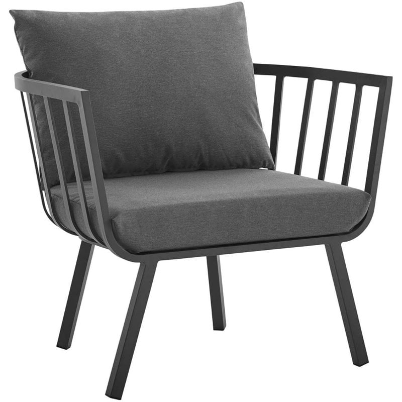 Modway Riverside 4-Piece Outdoor Patio Aluminum Set - Gray/Charcoal