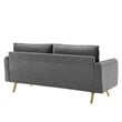 Modway Revive Modern Performance Velvet & Metal Sofa in Gray/Gold