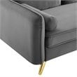 Modway Revive Modern Performance Velvet & Metal Sofa in Gray/Gold
