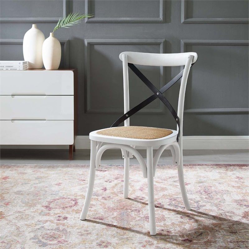 modway gear dining side chair black