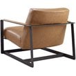 Modway Seg Stainless Steel and Vegan Leather Accent Chair in Tan
