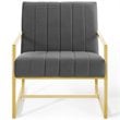 Modway Inspire Channel Tufted Performance Velvet Armchair in Charcoal