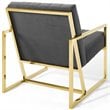 Modway Inspire Channel Tufted Performance Velvet Armchair in Charcoal