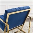 Modway Inspire Channel Tufted Performance Velvet Armchair in Navy
