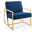 Modway Inspire Channel Tufted Performance Velvet Armchair in Navy