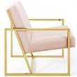 Modway Inspire Channel Tufted Performance Velvet Armchair in Pink