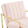 Modway Inspire Channel Tufted Performance Velvet Armchair in Pink