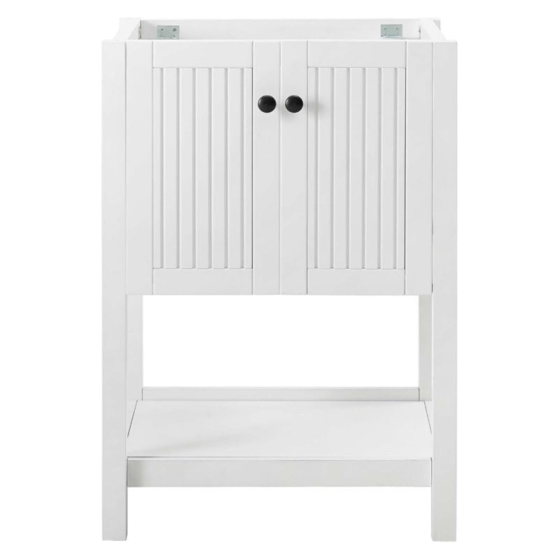 Modway Steam Soft-Close Doors Modern Wood Bathroom Vanity Cabinet in White