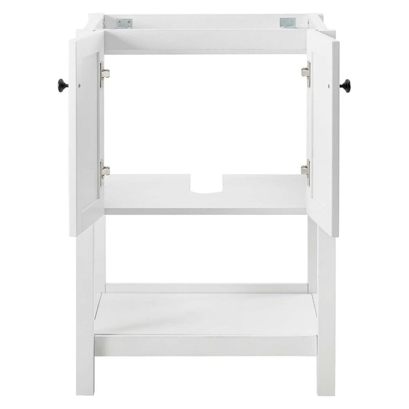 Modway Steam Soft-Close Doors Modern Wood Bathroom Vanity Cabinet in White