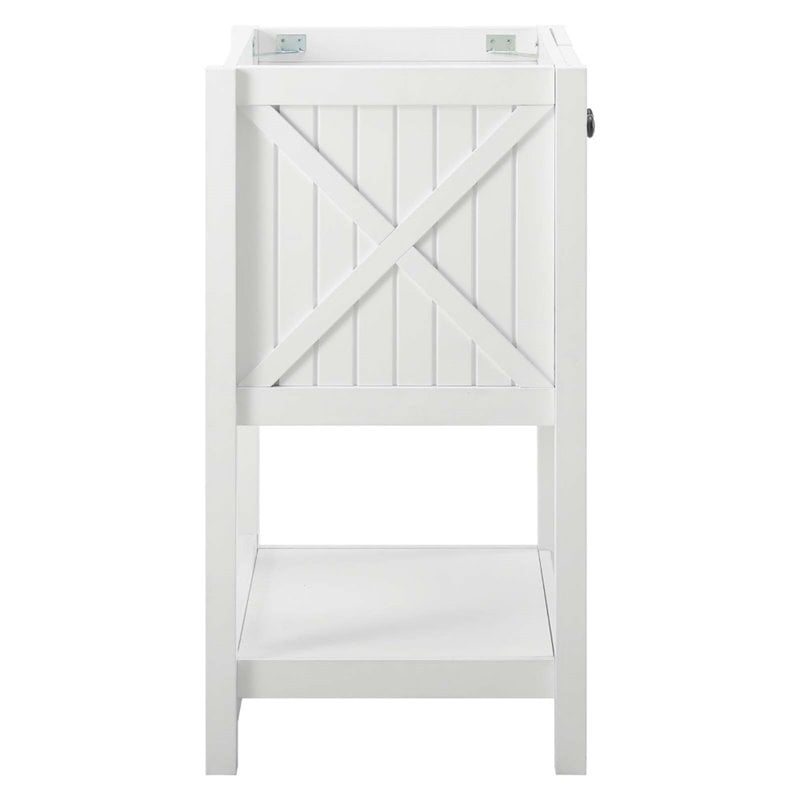Modway Steam Soft-Close Doors Modern Wood Bathroom Vanity Cabinet in White