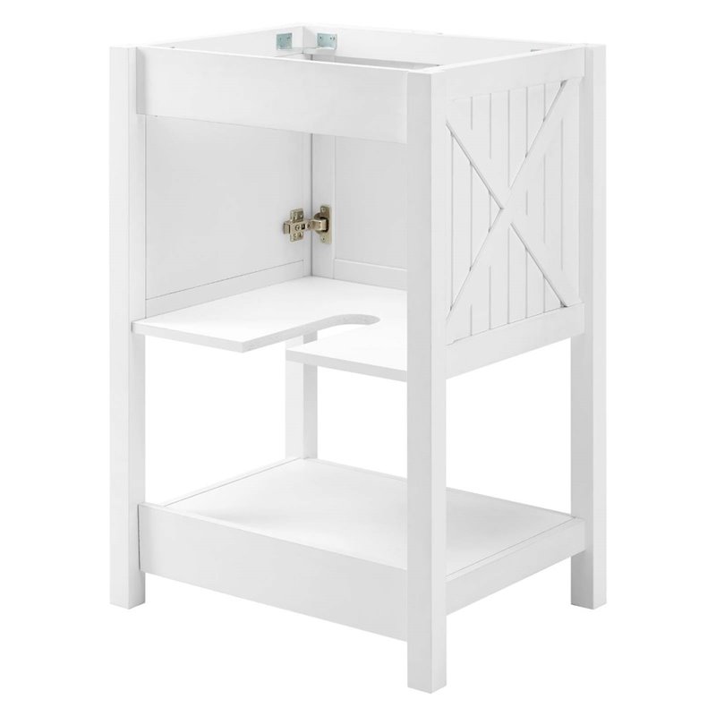 Modway Steam Soft-Close Doors Modern Wood Bathroom Vanity Cabinet in White