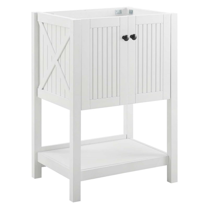 Modway Steam Soft-Close Doors Modern Wood Bathroom Vanity Cabinet in White