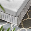 Modway Conway Modern Rattan & Fabric Outdoor Ottoman in Light Gray