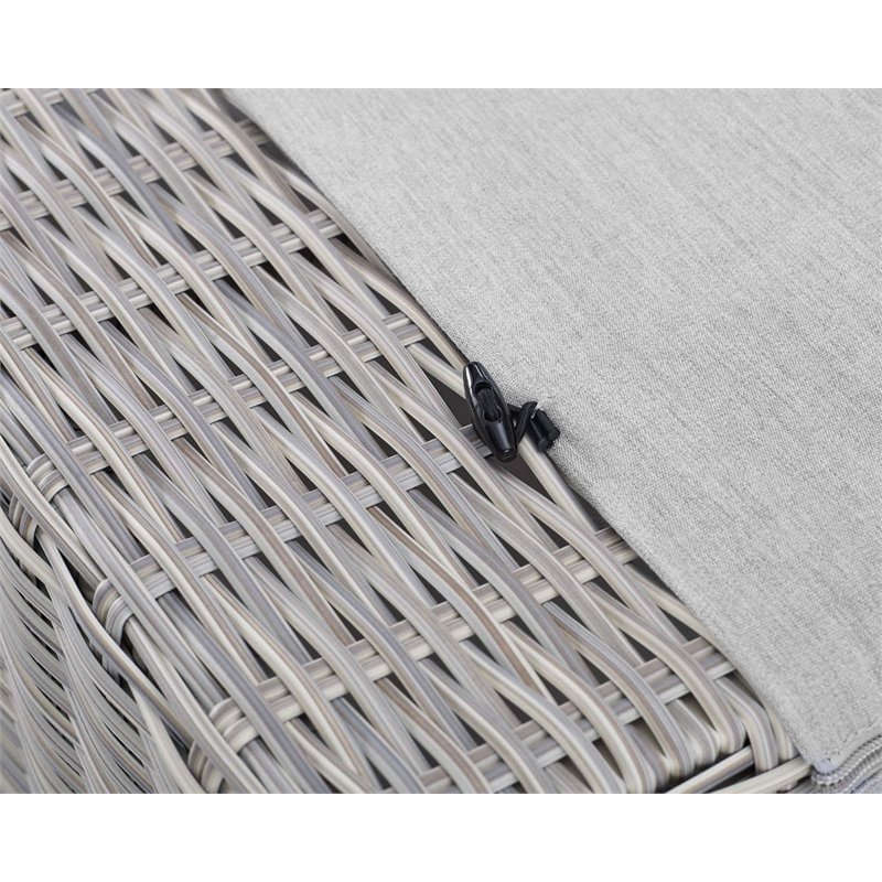 Modway Conway Modern Rattan & Fabric Outdoor Ottoman in Light Gray