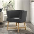 Modway Anders Polyester Fabric and Ash Wood Accent Chair in Gray