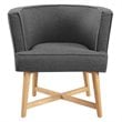 Modway Anders Polyester Fabric and Ash Wood Accent Chair in Gray