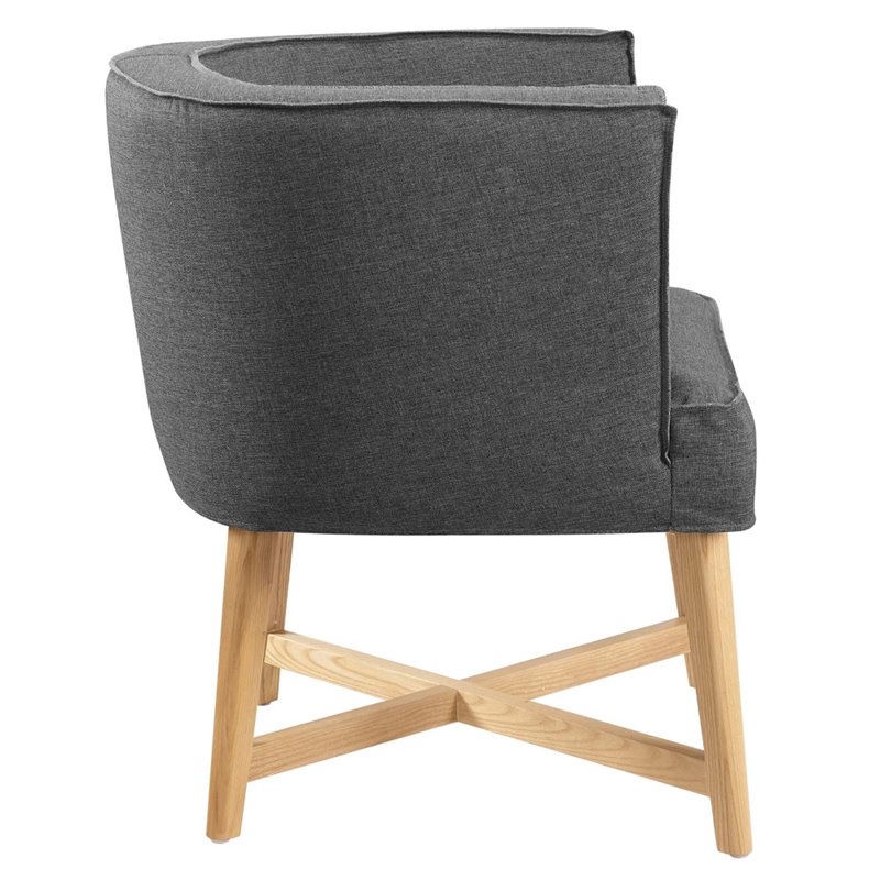 Modway Anders Polyester Fabric and Ash Wood Accent Chair in Gray