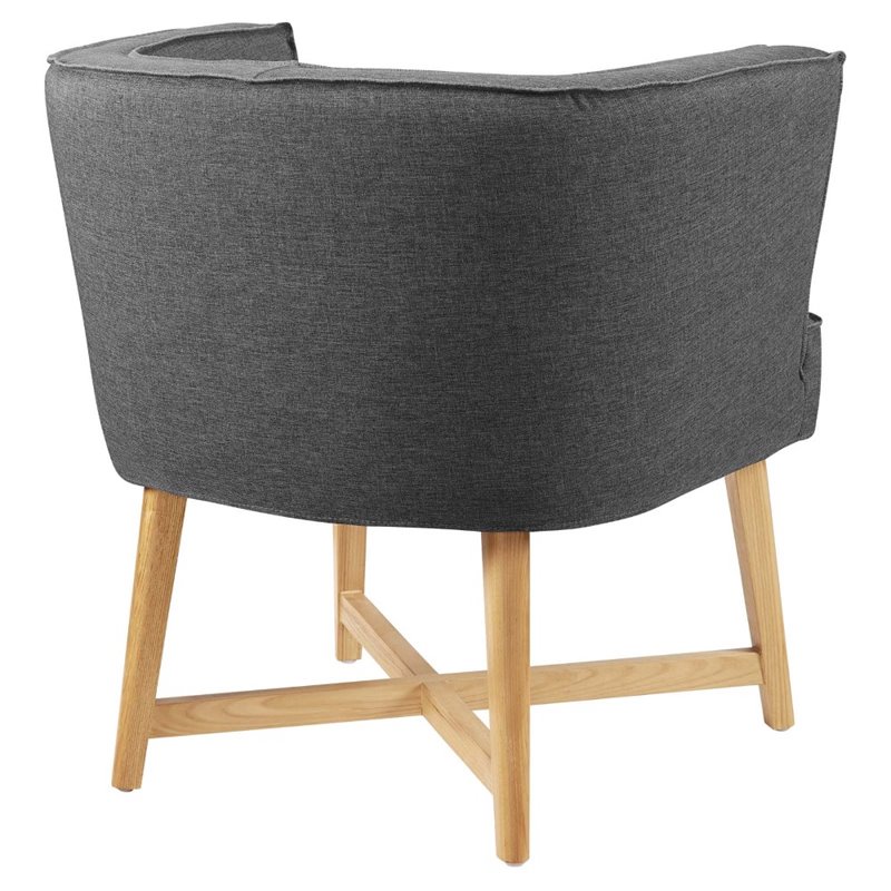 Modway Anders Polyester Fabric and Ash Wood Accent Chair in Gray